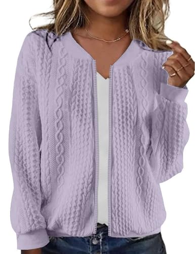 Image of WROLEM Zip Up Sweatshirts for Women Casual Outfits Cardigan Outerwear Trendy Winter Jackets Coat