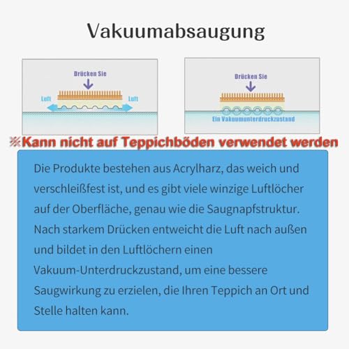 FuKuEn Teppich Antirutschunterlage Waschbar Teppichgreifer für Teppiche Vacuum Tech Teppichstopper Antirutschmatte für Hartholzböden rutschfest Teppichstopper 10cmx10cm 8 Stück