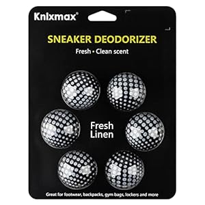 Knixmax Sneaker Deodorizer Balls, Shoes Gym Bags Lockers Car Air Fresheners, Sneaker Odor Eater Balls Shoe Deodorizers 6 Packs Fresh Linen