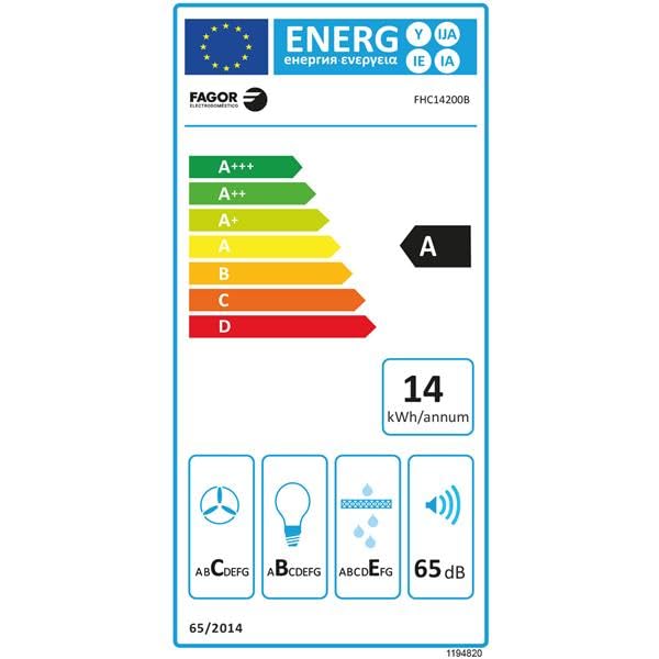 Hotte Visière 60cm 189m3/h Blanc - FHC14200B