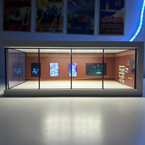 Image of 1:64 Scale Parking Lot Display Case - Diecast Car Display for Mini Cars, Model Vehicles - Diorama Garage Showroom for Collectors (Without Cars) (Brown) | Best of Craft