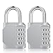 Produktbild ZHEGE Vorhängeschlösser Zahlen 2 Stücke, 4-stelliger Zahlenschlösser Spind für Fitnessstudio, Schule, Wetterfest Outdoor Schloss für Tür, Gartenzäunen, Silber