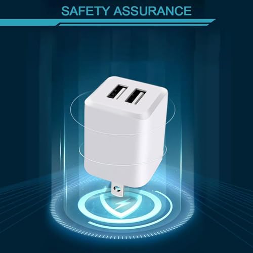 Image of USB Wall Charger, Charger Block, Dual A Port Plug Cube, Power Adapter Charging Plug Box Brick for Phone 16 15 14 13 12 11 Pro Max SE XS XR X 8 7 6, Android Phones, and More (Creamy White)