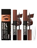 Erinde Tint à Sourcils Peel-Off 2 Pièces, Avec Pince à Epiler, Couleur Durable et Naturelle, Sans Abîmer les Poils & Sans Irritation, Dure jusqu'à 3 jours #02 Marron