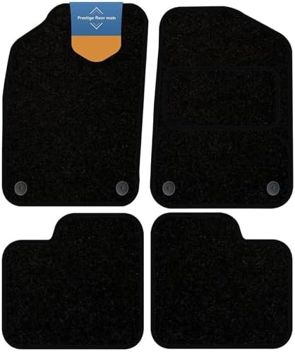 Prestige Mats, Custom Fit Car Floor Mat for FIAT 500, 2012 Onwards NOT ELECTRIC OR HYBRID, Black Carpet, Non-Slip, Edged with Black Binding
