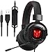 Produktbild GAKOV Gaming Headset, GAK3 HD Klarschlauch Mikrofon Gaming Kopfhörer mit 40mm Super Bass Lautsprechern, Cooles RGB Licht, Metall Eisengewebe, Soft Memory Ohrenschützer für Laptop/Mac/Computer/PS4