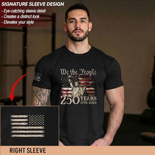 American 250th Anniversary Shirts, Mens Patriotic Shirts 5 (Black-M) by GritSon - Used condition - Image 5