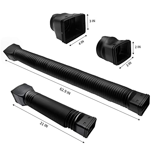 Bazen Gutter Downspout Extensions, 2 Pack Flexible Downspout Extension Gutter Connector Rainwater Drainage With 8Pcs Screws,Extendable From 21"-60" (Black) #TOP1