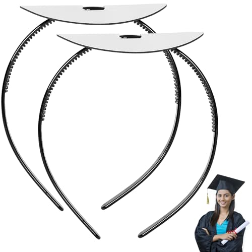 WBCBEC 2Pcs Graduation Cap Headband Insert Secures Cap and Keeps Hairstyle Grad Head Band Insert with EVA Foam Sticker Graduates Essential Hairband for Securing