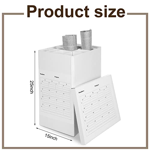 15 X 25 Inch Cardboard Roll 16 Roll File Storage Organizer Vertical File Sorter Blueprint Storage Upright Roll File File Storage Box Poster Storage Container Holder For Poster Plan Map #TOP1