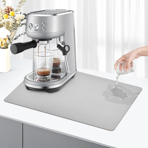 KitchenRaku Kaffeemaschine Abtropfmatte,abtropfmatte geschirr ,Saugstarke Trockenmatte Unterlage Für Kaffeemaschine