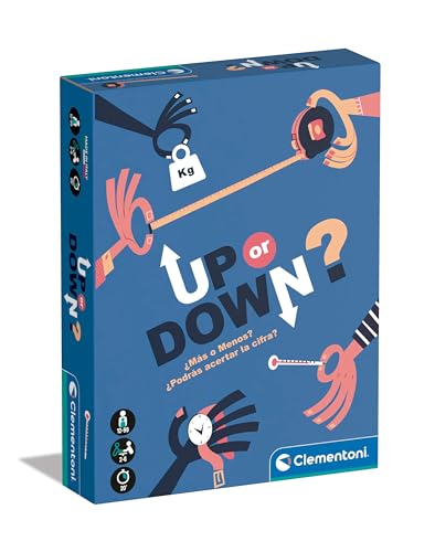 Clementoni Up or Down? ¿Más o Menos? 555540 Juego de Mesa para Adivinar la Cifra Exacta, Acercándose al Número y Ganará, 12 años+