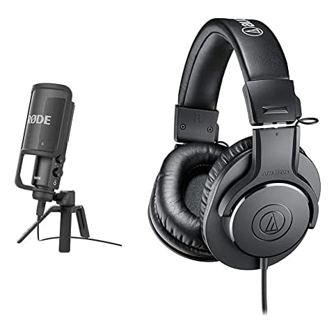 RØDE NT-USB Microphone and Audio-Technica M20x Headphones Cover