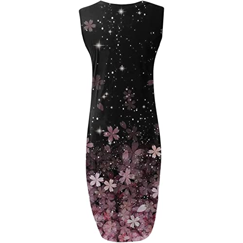 Vestidos de coquetel verão casual sem mangas gola redonda vestido rodado vestido longo maxi com esta