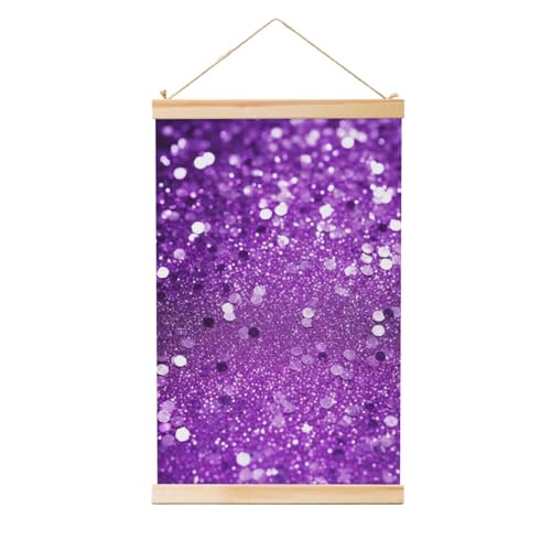 Peinture murale à paillettes pour illuminer votre salon avec un cadre en bois chic
