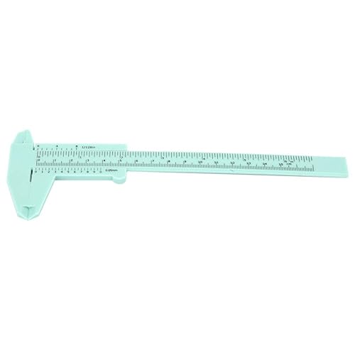 Miniatura 2 de Pinza Vernier de 6 pulgadas con doble regla, pinza Vernier de plástico de 0.002 in de precisión para medición de joyas (verde)