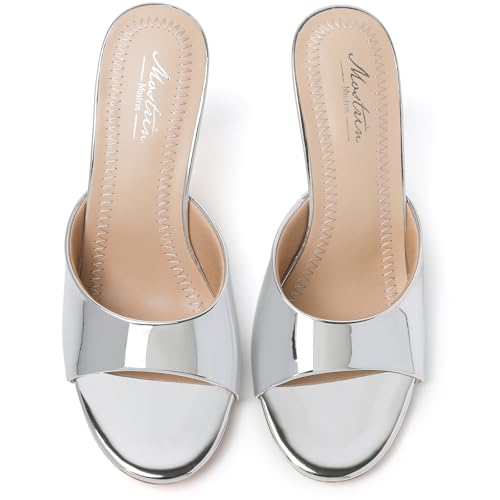 Image of Mostrin Kitten Heels for Women Round Toe Heels With Bow Vintage Mules Sexy Slip on Stiletto Backless Sandals for Party Daily