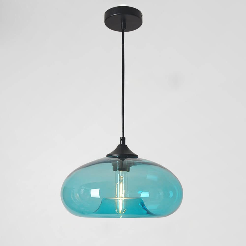 Luminaire suspendu îlot de cuisine en verre soufflé pour une ambiance ferme moderne