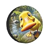 Funny Duck Spare Tire Cover with Unique Print, Weatherproof Wheel Covers Tire...