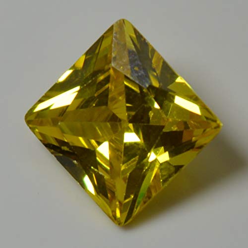 Pierre précieuse jaune carrée 9,50 carats guérison des chakras AAA+