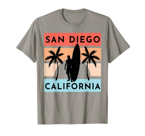 San Diego California Beach Surf Vacaciones de Verano Vintage Camiseta