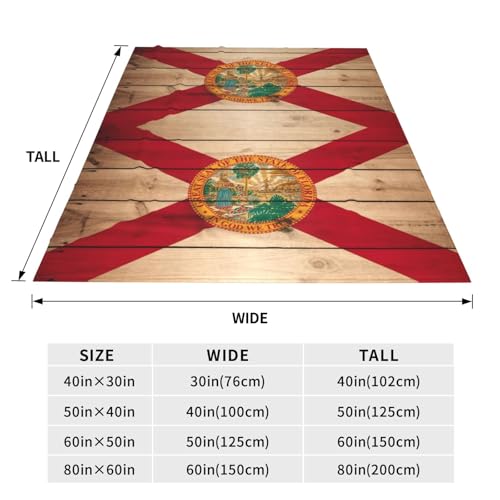 Couverture polaire drapeau de la Floride plaid chaud pour lit