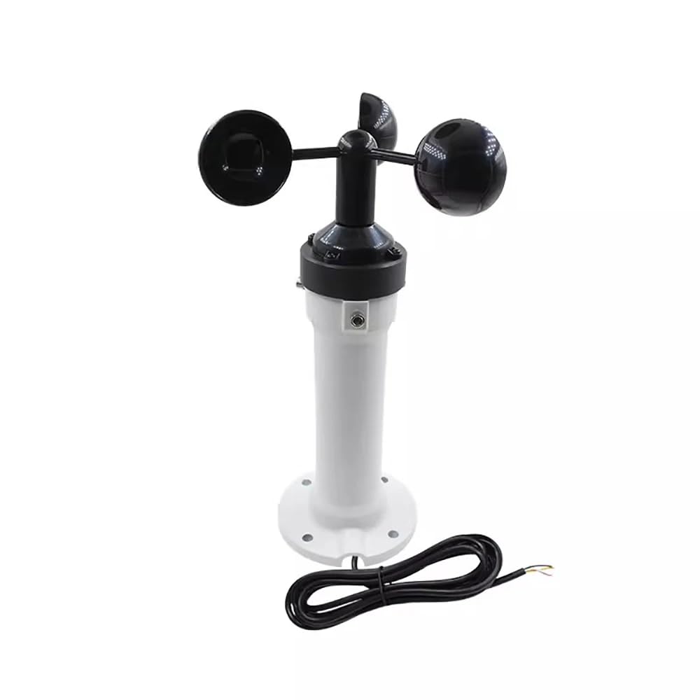 Toplionace Anemómetro RS485 con Soporte de Montaje: Sensor de Velocidad del Viento de 3 Copas para Uso en Exteriores, Vehículos y Grúas.