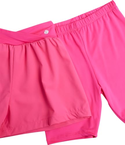 RBX Girls Athletic Shorts - 2 Pack Woven Girls Flowy Short and Active Kids Bike Shorts for Running Soccer Gym Sports (7-16)3