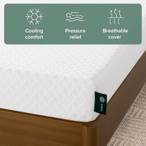 Image of Zinus 6 Inch Twin Cooling Essential Memory Foam Mattress [NewVersion], Fiberglass Free, Medium Feel, Breathable Cooling Layers, Certified Safe Materials