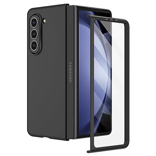 Ruky for Samsung Galaxy Z Fold 5 Case, Full Body Cover with Built-in Screen Protector, Support Wireless Charging Hard PC Slim Protective Phone Cover, Black