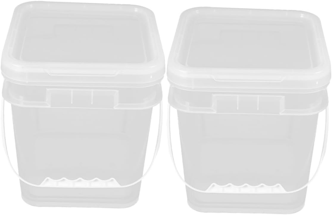 PRETYZOOM 6pcs Handheld Paint Bucket Lid Multi-functional Storage Container for Art Supplies Outdoor Use