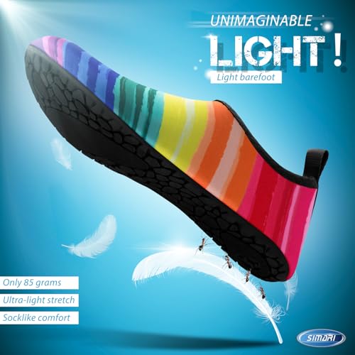 Image of SIMARI Water Shoes for Women Men Swim Aqua Socks Beach Pool Essentials Barefoot Surf River Boat Kayak Sea Yoga Sand Exercise Sport Accessories Breathable Quick-Dry Adult Youth Kid Size SWS001