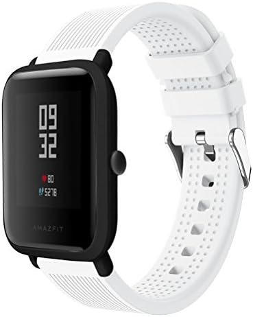 Replacement Strap for Huami Amazfit Bip Youth Watch Band Silicone Soft Wrist Band Bracelet for Xiaomi Huami Smart Watch Accessories Wirstband (White)