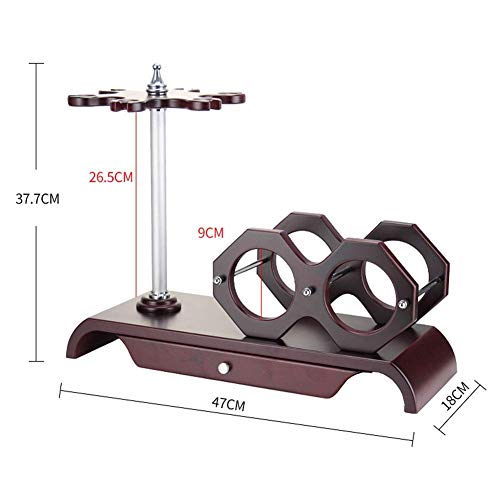 Soporte de vino de madera para 2 botellas y 6 copas miniatura 3