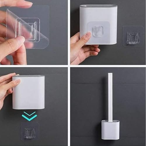 Escova de Silicone Branca Limpar Vaso Sanitário Privada