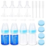 Puppy Kitten Nursing Bottle 2oz- Small Animal Feeding Kit with Nipples | Hand Feeding Supplies for Puppies, Kittens, Rabbits, Ferrets & Newborn Pets