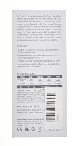 OLIGHT Perun 2 Powerful Rechargeable LED Headlamp 2500 Lumens 166 Metres for Camping, Sports, Work, Fishing, Emergency etc. IPX8 Waterproof Black - Image 11