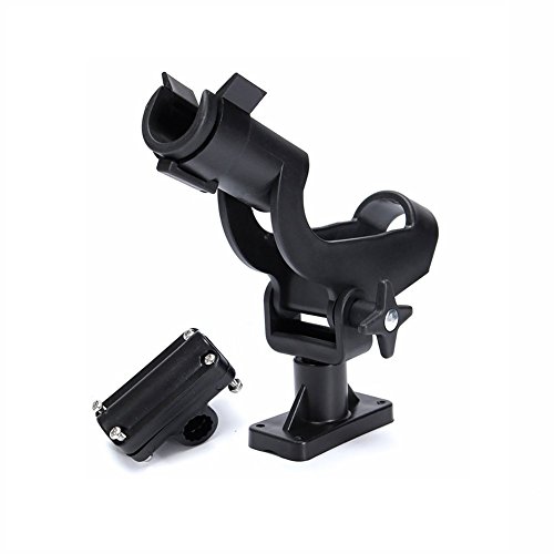 Hiumi Adjustable Rotatable Plastic Fishing Rod 3 Mount Rack Holder Bracket Boat Canoeing Rowing Mount Kit Kayak Side Rod Holder (1)