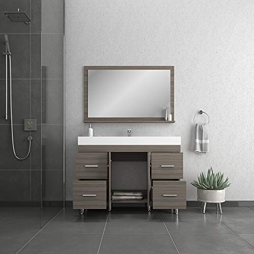 Alya Bath Ripley Bathroom Vanity, 48", Gray #TOP5