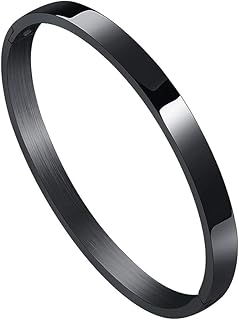 MEENAZ Kada Bracelet for Men Boys brother boyfriend gents/Fashion Black Kada for men/black Bracelet for Men Stainless Stee...