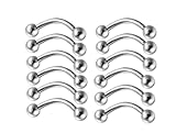 12 anillos para cejas estilo pendientes nariz de acero inoxidable con cartílago de bola de c