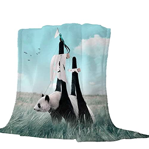 Couverture flanelle animal panda idée cadeau douceur originale - 5