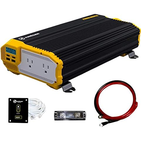K KRIËGER Power Inverter Dual 110V AC outlets,Includes Installation kit. Automotive Back up Power Supply for Blenders, vacuums, Power Tools MET Approved (2000 Watt) Cover