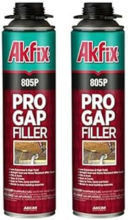 Akfix 805P PRO Gap Filler Foam Sealant (2x24 Oz.) -Expanding Insulating Sealant, Low Expansion Foam for Sound & Heat Insulation, Window & Door | Gun Use, Gun NOT Included | 24 Oz. 2 Pack