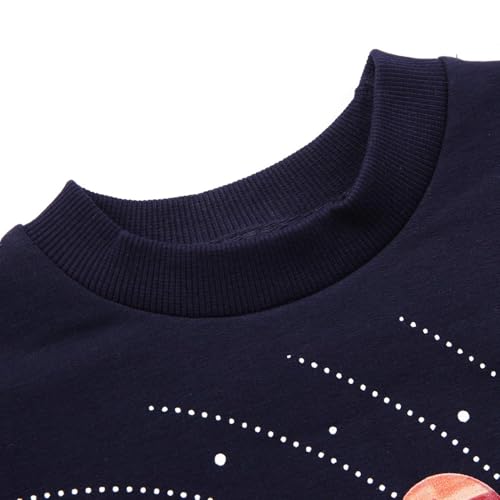 Image of Popshion Toddler Boys Sweatshirts Dinosaur Long Sleeve Pullover Crewneck Shirts Cartoon Tee Sport Tops for Kids 1-8T