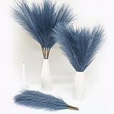 MAKHOT Dark Blue Pampas Grass Decor Tall-Faux Pampas Small 30", 5 Pcs Dried Pampa Floral Navy Blue Decor Flower-Fluffy Grass Vase Filler-Colored PampasGrass Home Decoration
