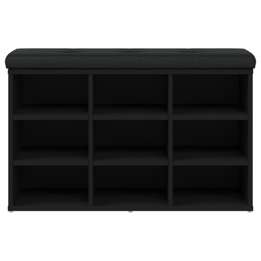 vidaXL Zapatero Madera de ingeniería Negro 82x32x50 cm