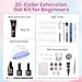 Beetles 22 Colors Poly Extension Gel Nail Kit With U V Lamp Nude Pink Clear All In One Poly Nail Gel Starter Kit With Nail Accessories Manicure DIY Home Salon Gift for Women Girls