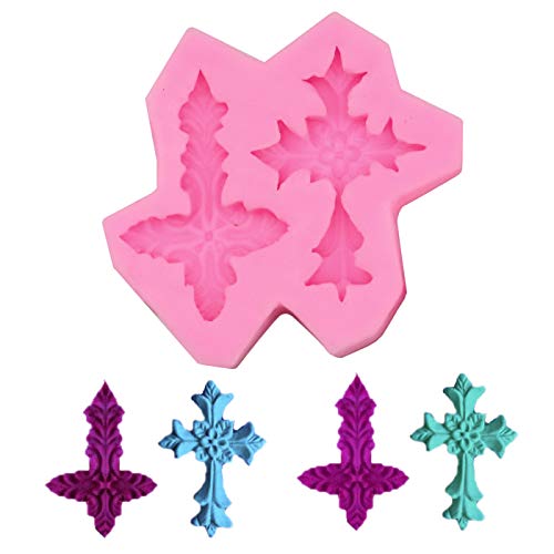 Hengke 2 peças moldes de silicone cruzado para artigos de festa de batismo, chá de bebê, festa de ca