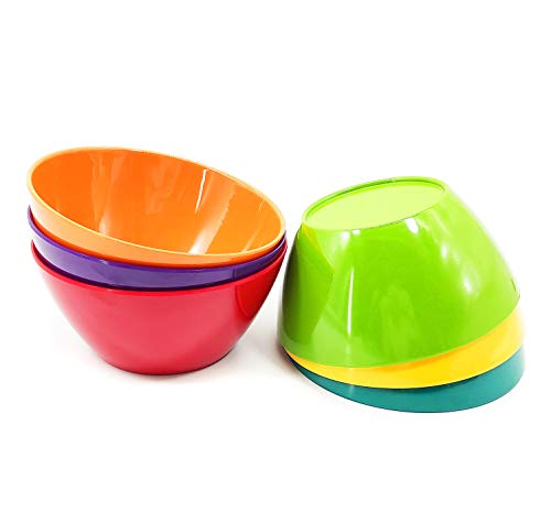 image for JINJIA 6-inch Melamine Bowls, 26-ounce Cereal Bowls Salad Bowl, set of